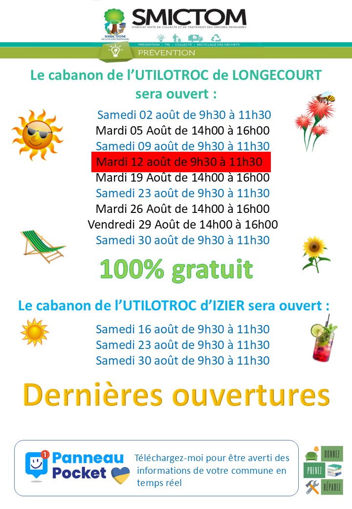 Modification des horaires du 12 août 